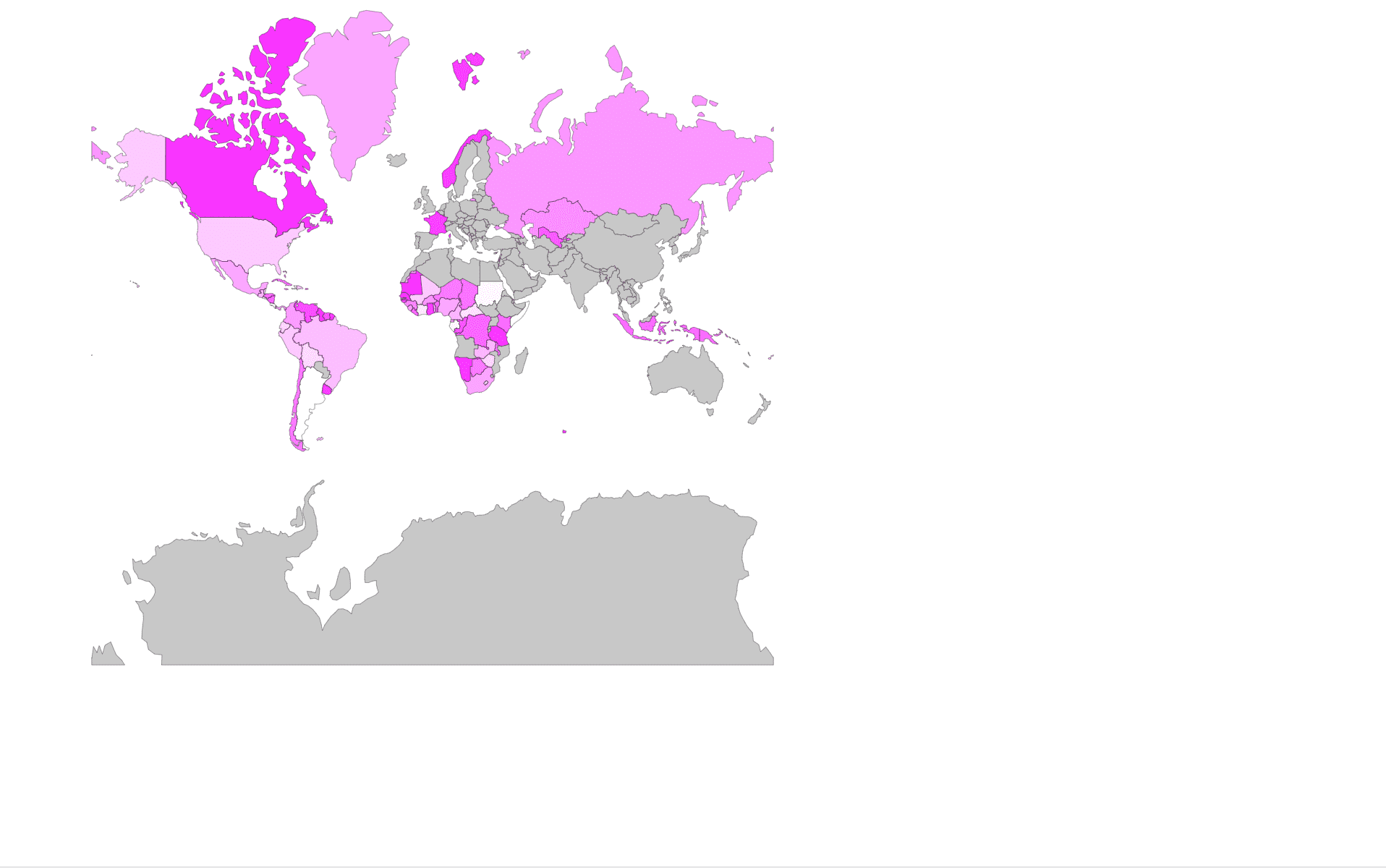 Basic Choropleth Map with Mercator Projection using Sample Data